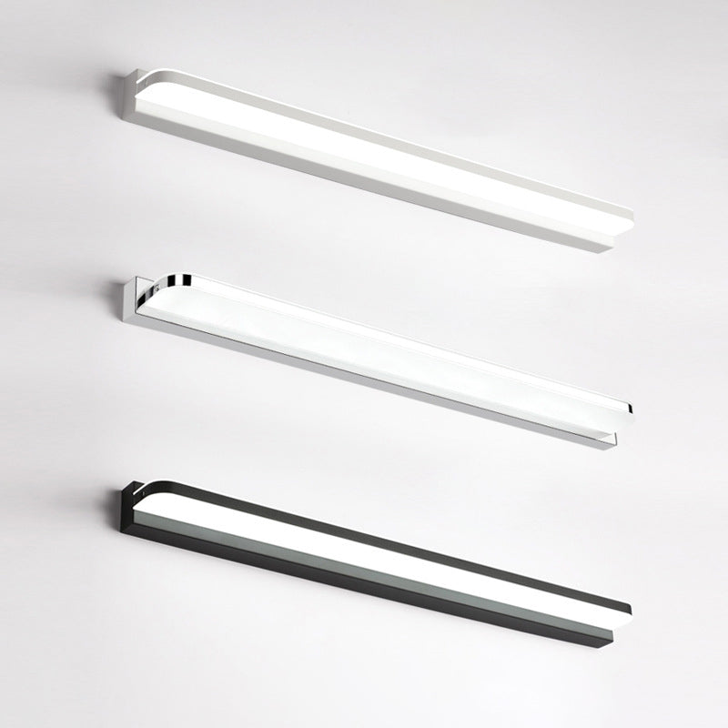 Rounded Corner Bath Bar Simplicity Stainless Steel LED Vanity Wall Light Fixture