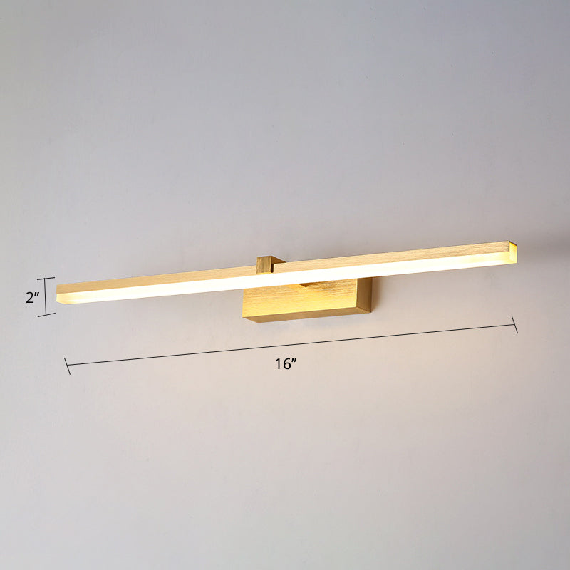 Gold Stick Shaped Bath Lighting Simplicity Metal LED Vanity Light Fixture for Bathroom