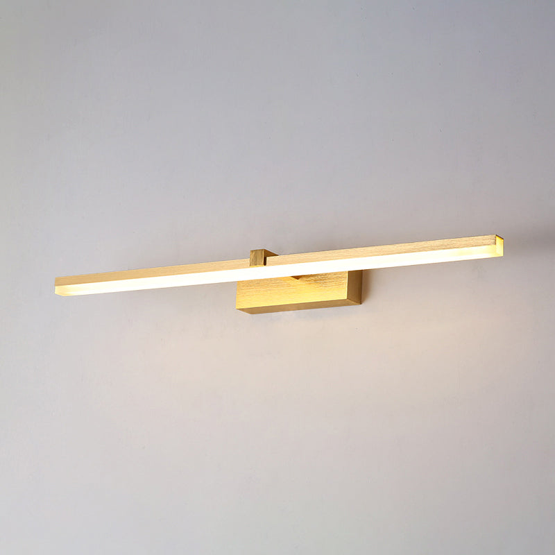 Gold Stick Shaped Bath Lighting Simplicity Metal LED Vanity Light Fixture for Bathroom