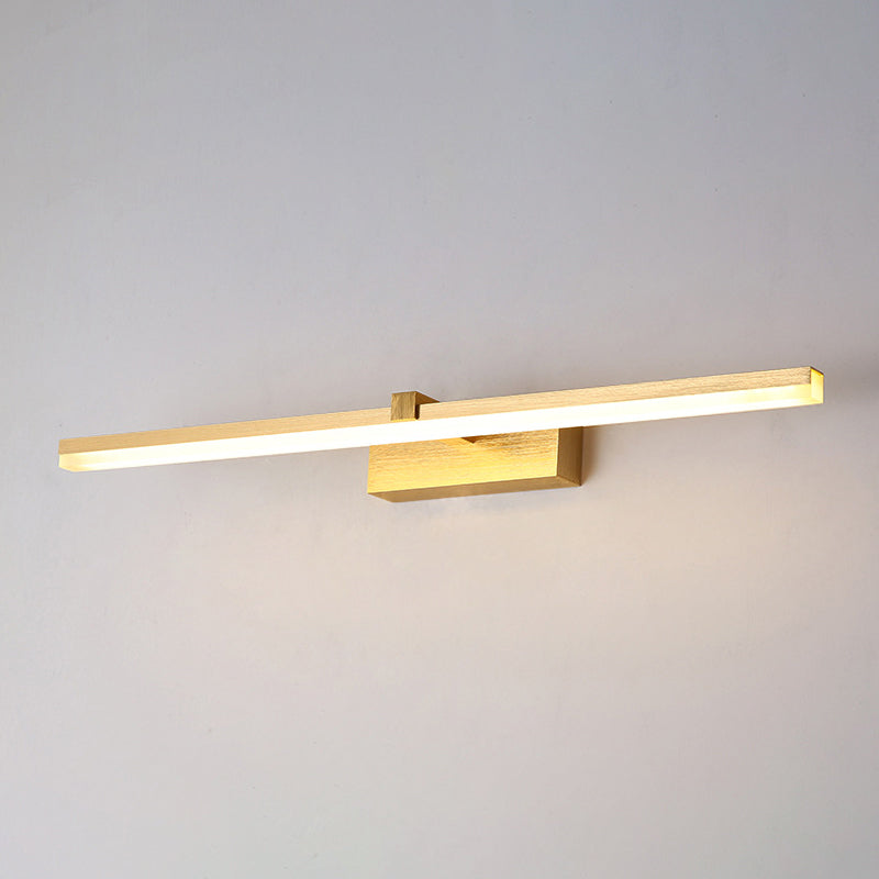 Gold Stick Shaped Bath Lighting Simplicity Metal LED Vanity Light Fixture for Bathroom