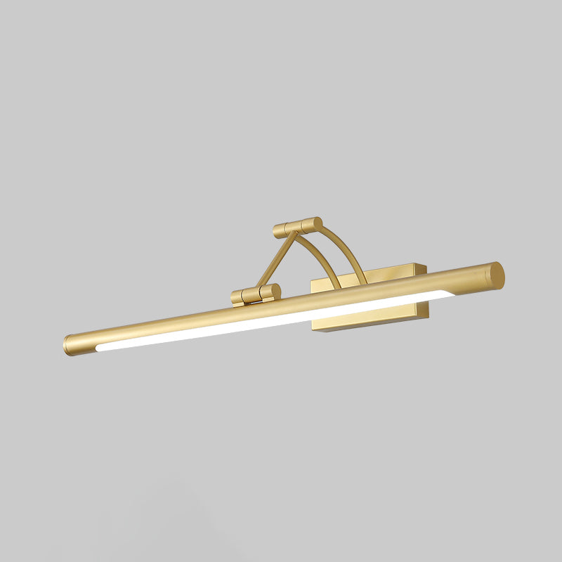 Minimalist Tube Shaped Vanity Light Fixture Acrylic LED Wall Mount Lamp with 3-Joint Swing Arm