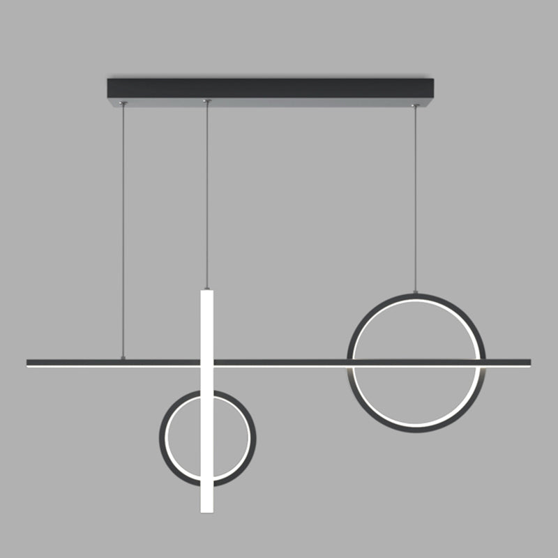 Crossed Island Pendant Light Novelty Minimalist Acrylic Black LED Suspension Light