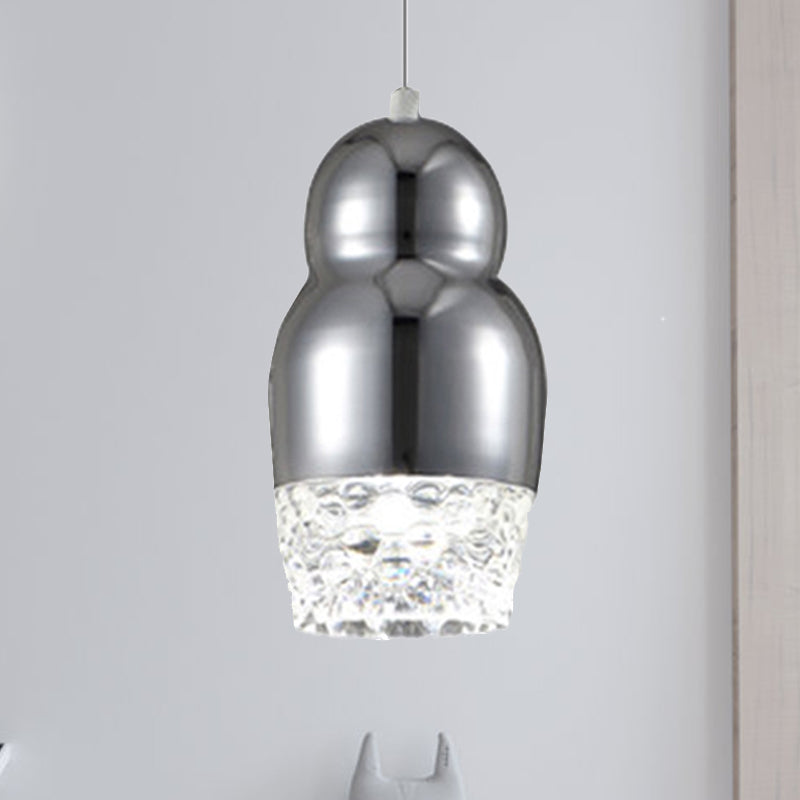 1/3 hoofden metalen hanglamp met kalebas schaduw postmodern chroom/goud/roségouden gesuspendeerd hanglampje voor balk in warm/wit