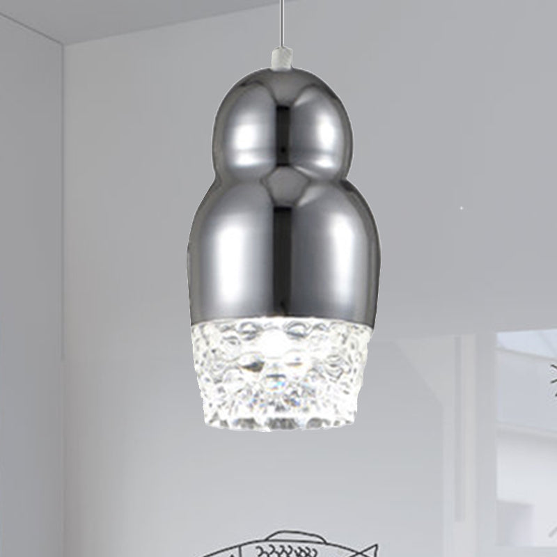 1/3 hoofden metalen hanglamp met kalebas schaduw postmodern chroom/goud/roségouden gesuspendeerd hanglampje voor balk in warm/wit
