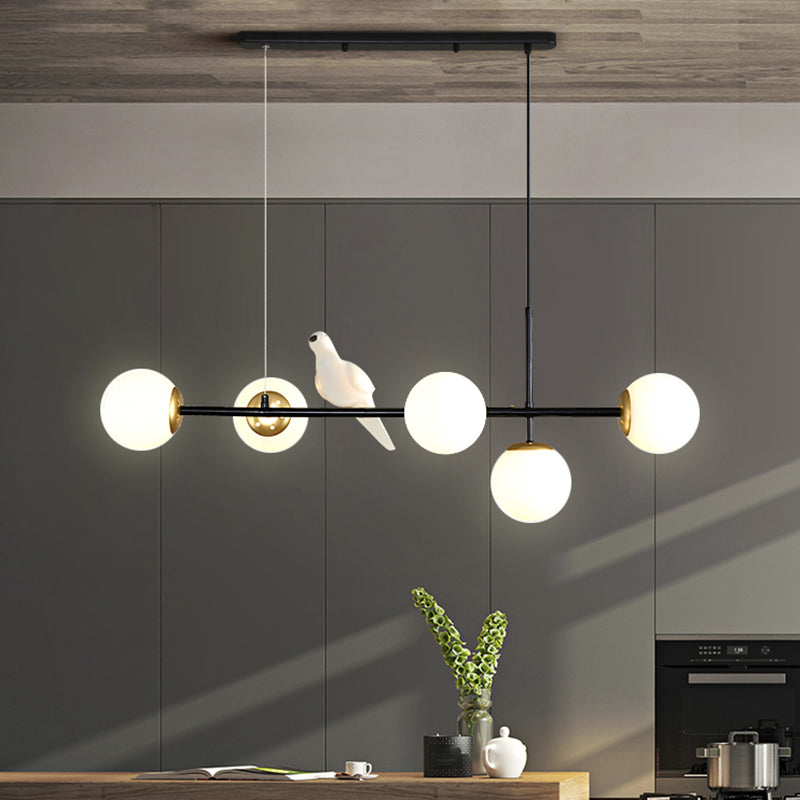 Modo Island Light Postmodern Glass 5-Light Suspended Lighting Fixture for Restaurant