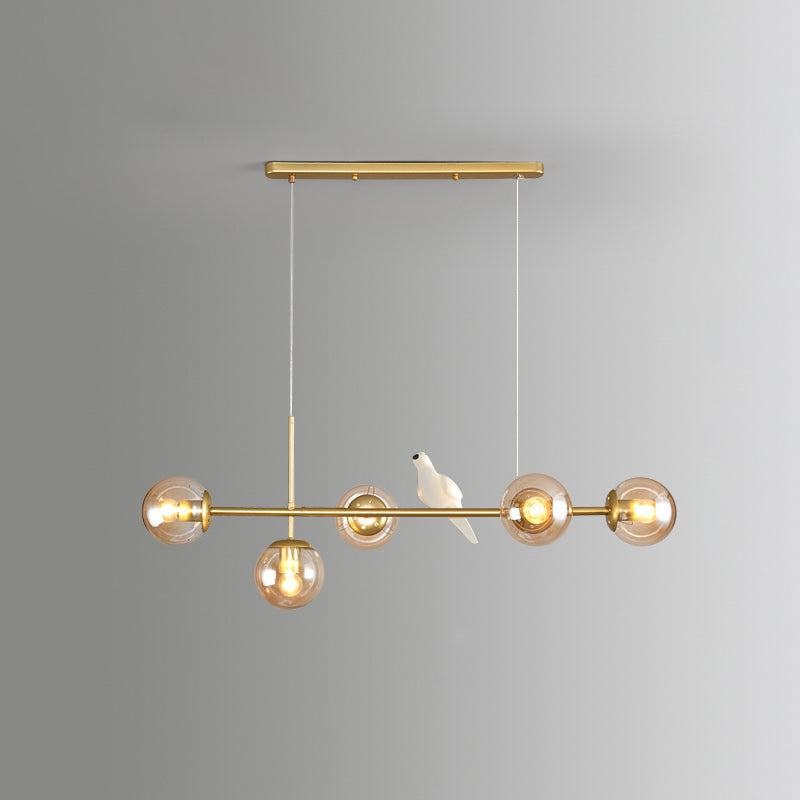 Modo Island Light Postmodern Glass 5-Light Suspended Lighting Fixture for Restaurant