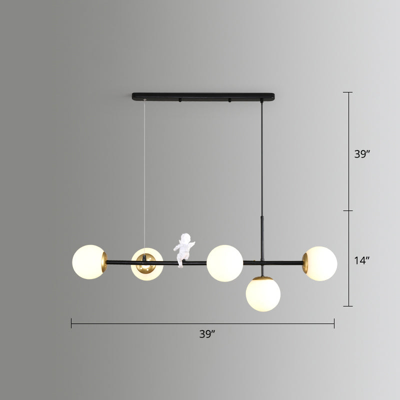 Modo Island Light Postmodern Glass 5-Light Suspended Lighting Fixture for Restaurant