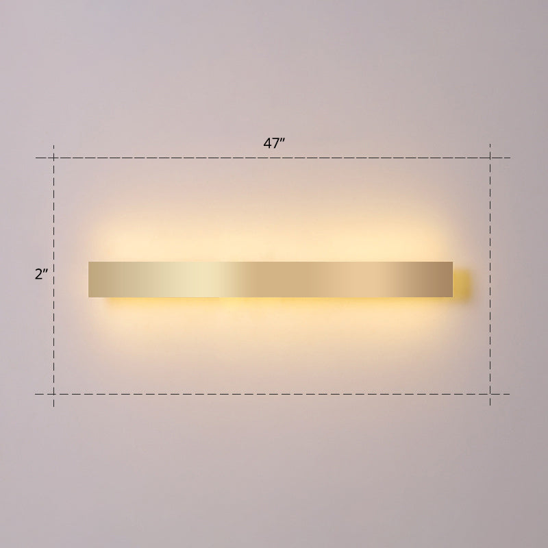 Aluminium staafvormige spoelwand SCONCE Minimalistisch goud vergulde LED -wandlampje voor woonkamer