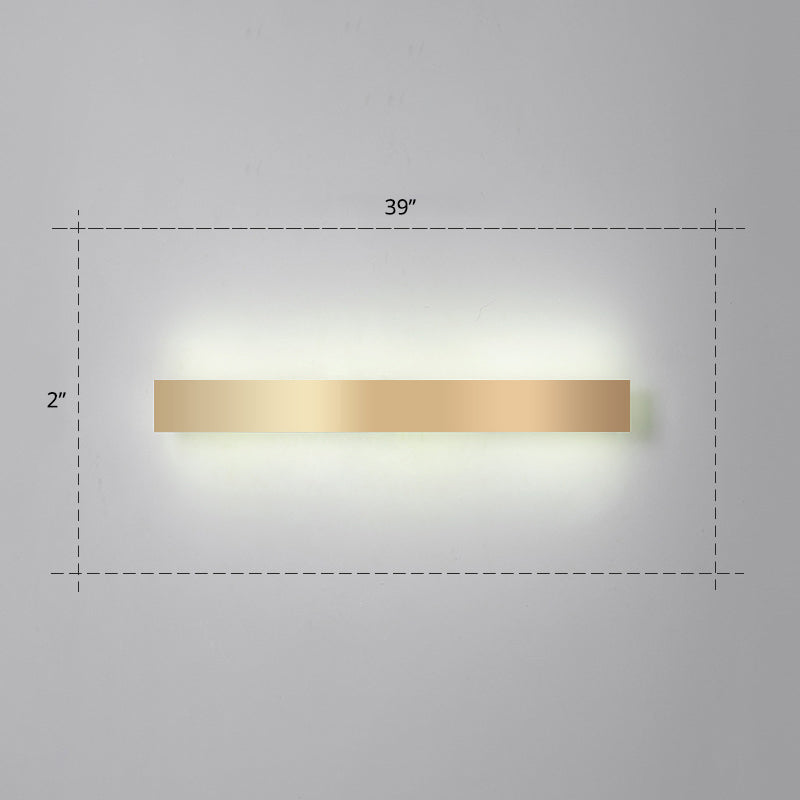 Aluminium staafvormige spoelwand SCONCE Minimalistisch goud vergulde LED -wandlampje voor woonkamer