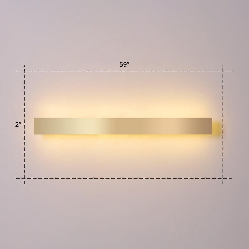 Aluminium staafvormige spoelwand SCONCE Minimalistisch goud vergulde LED -wandlampje voor woonkamer