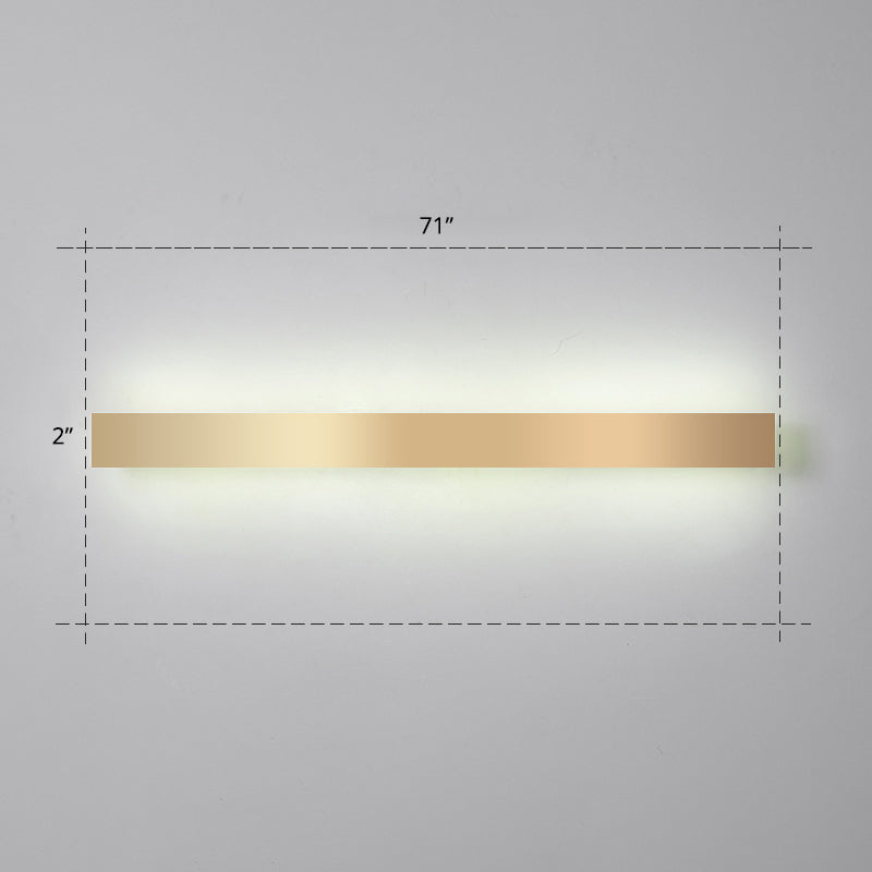 Aluminium staafvormige spoelwand SCONCE Minimalistisch goud vergulde LED -wandlampje voor woonkamer