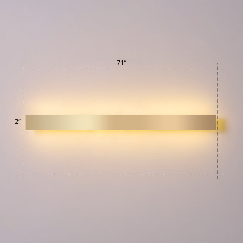 Aluminium staafvormige spoelwand SCONCE Minimalistisch goud vergulde LED -wandlampje voor woonkamer