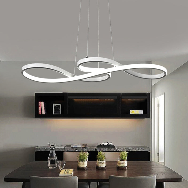 Metal Musical Note Island Light Minimalist LED Hanging Light Fixture for Dining Room