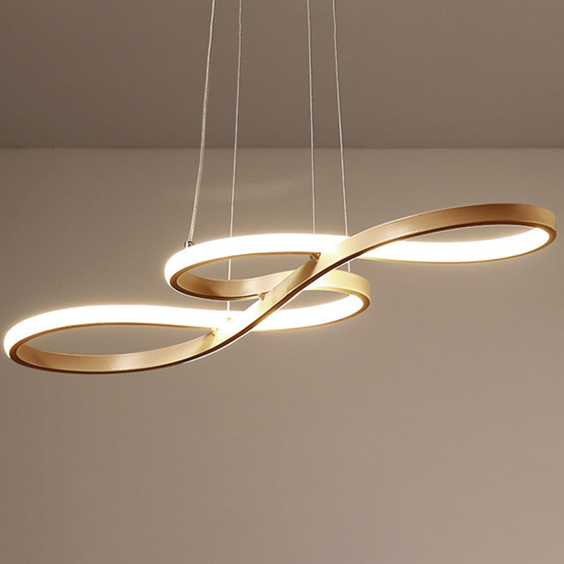 Metal Musical Note Island Light Minimalist LED Hanging Light Fixture for Dining Room