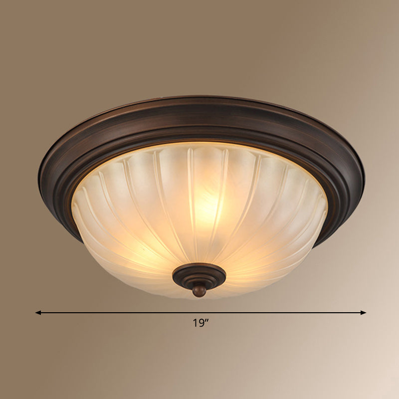 Classic Dome Shaped Ceiling Lighting Frosted Glass Flush Mount Light Fixture for Bedroom