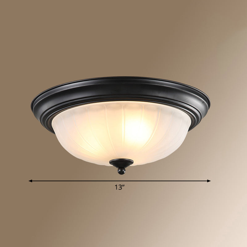 Classic Dome Shaped Ceiling Lighting Frosted Glass Flush Mount Light Fixture for Bedroom