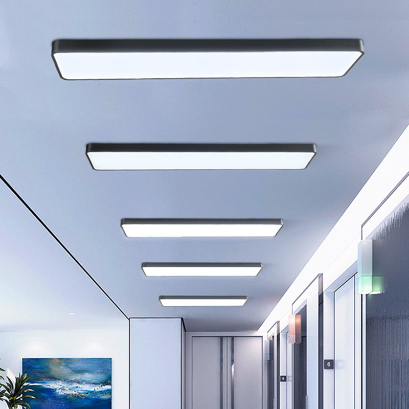 Office Ceiling Mounted Light Modern LED Flush Light with Rectangular Acrylic Shade