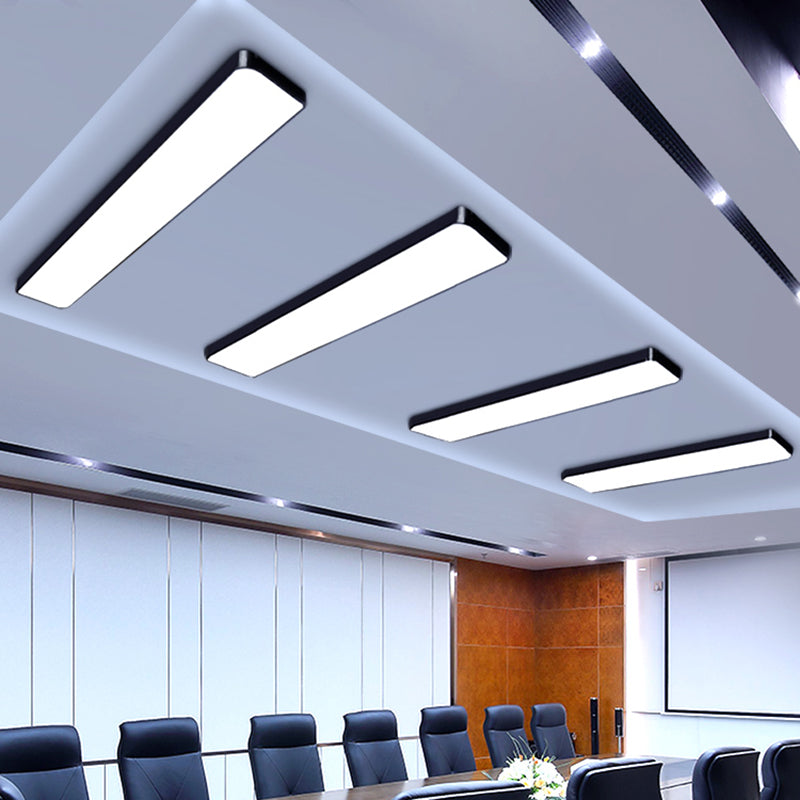 Office Ceiling Mounted Light Modern LED Flush Light with Rectangular Acrylic Shade