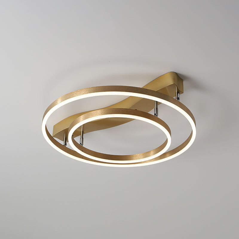 Brass multi-ring flushmount licht eenvoud led metalen plafond spoellicht voor woonkamer