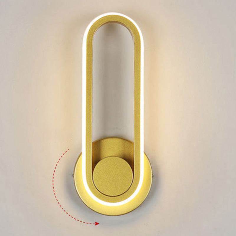 Rotatable Oblong Wall Mount Lamp Nordic Metal LED Sconce Wall Lighting for Bedroom