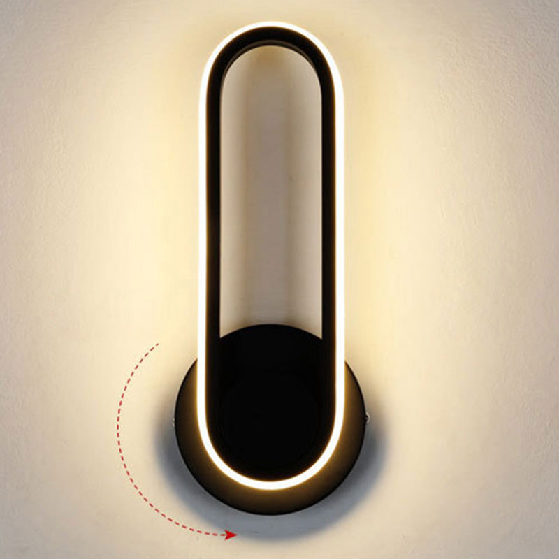 Rotatable Oblong Wall Mount Lamp Nordic Metal LED Sconce Wall Lighting for Bedroom
