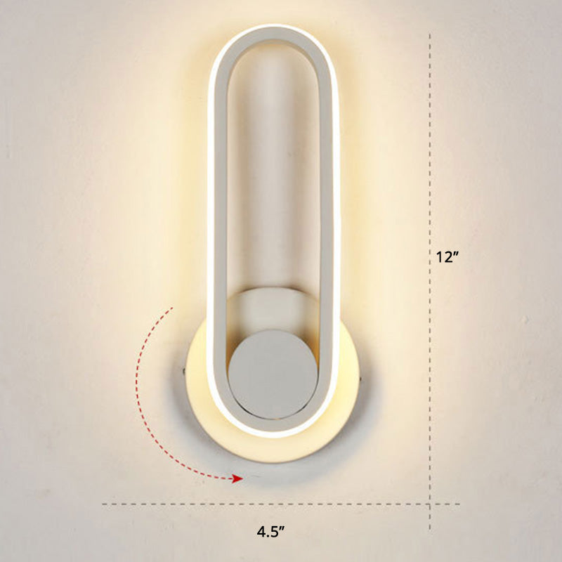 Rotatable Oblong Wall Mount Lamp Nordic Metal LED Sconce Wall Lighting for Bedroom