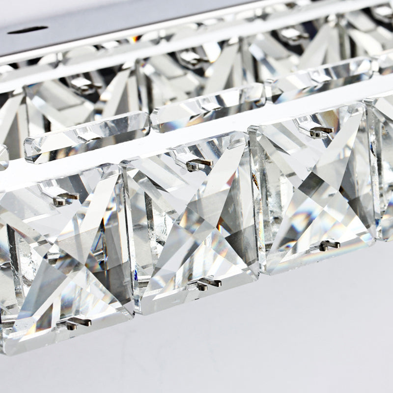 Beveled Crystal Encrusted Linear Bar Light Modern Stylish LED Vanity Wall Sconce