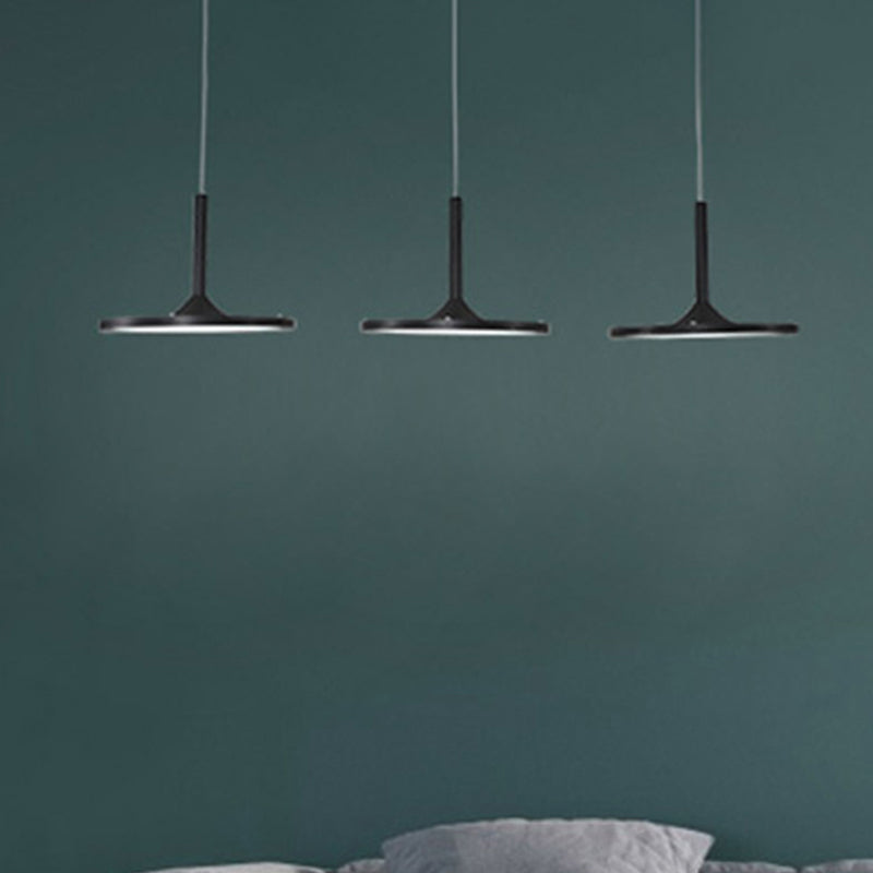 Kit de luz colgante de metal circular Simplicidad LED Black/marrón Luz colgante de luz en luz cálida/blanca/natural
