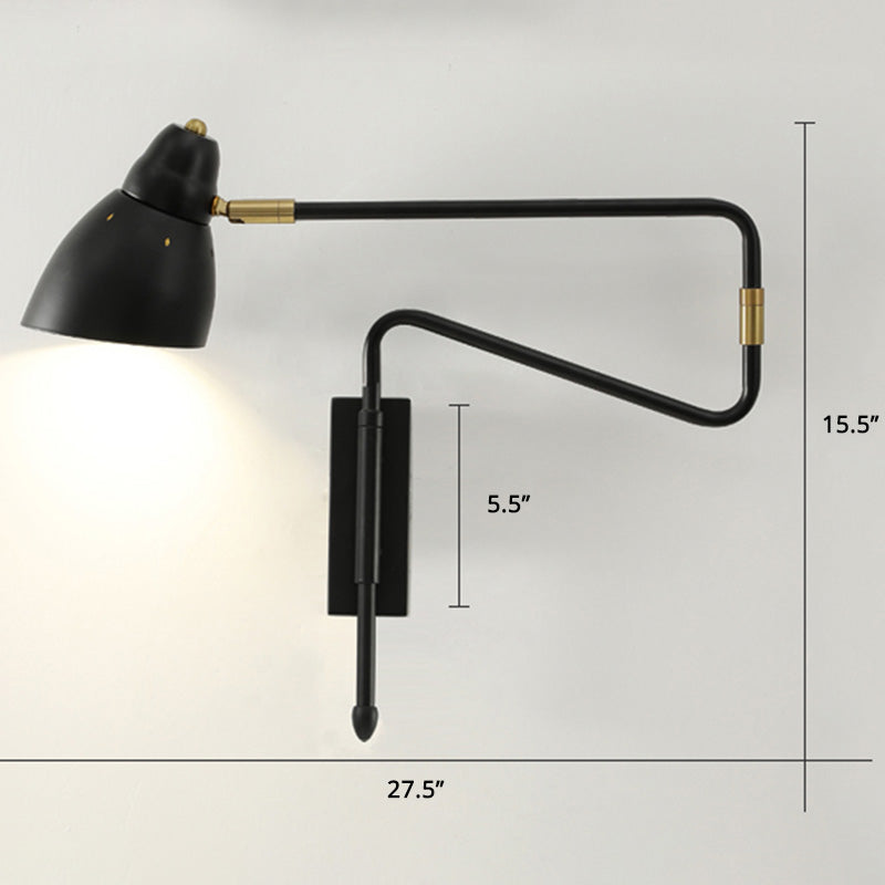 Metal Angled Shade Wall Light Postmodern 1-Light Extendable Task Wall Lamp for Studio