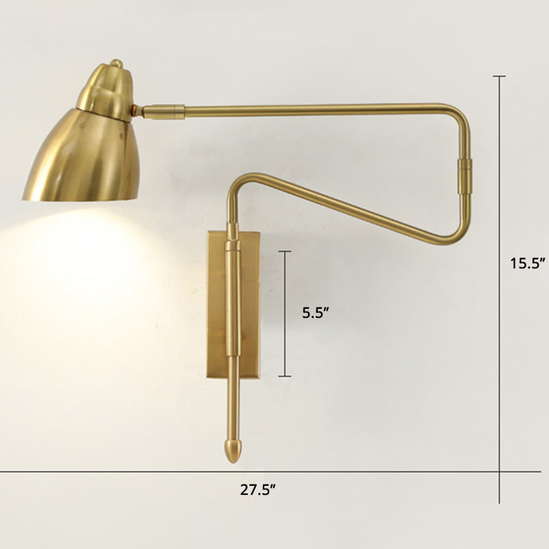Metal Angled Shade Wall Light Postmodern 1-Light Extendable Task Wall Lamp for Studio