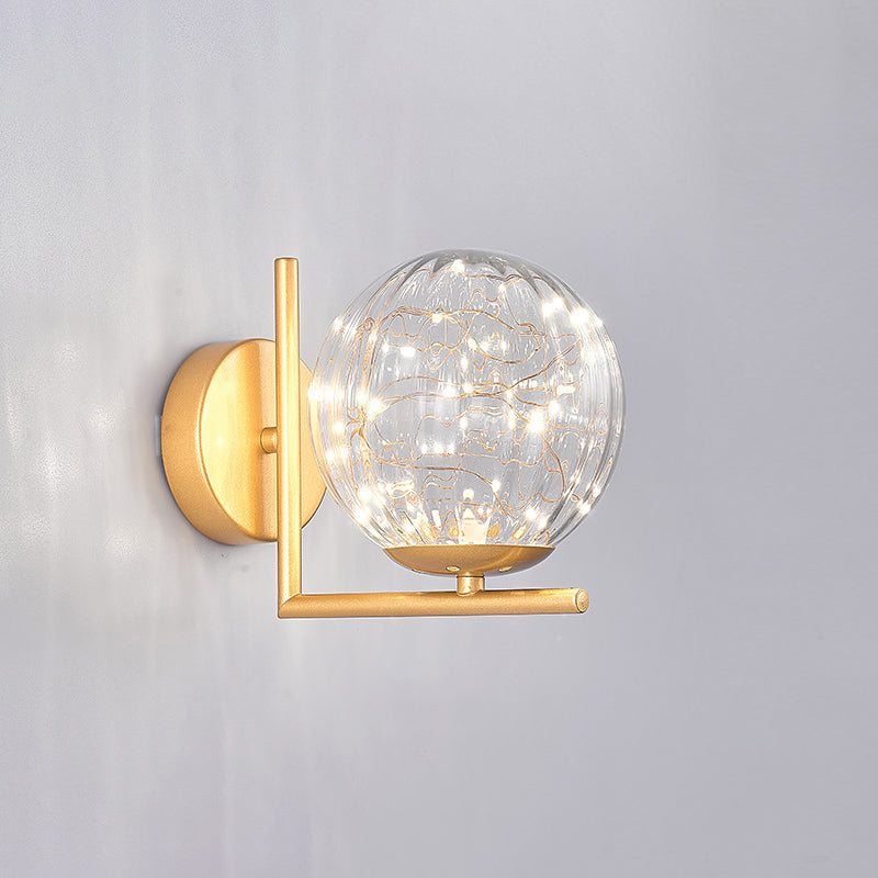 Glas Mini Globe Wall SCONCE Designer Stijl LED Wandbevestiging Lichtmontage voor slaapkamer