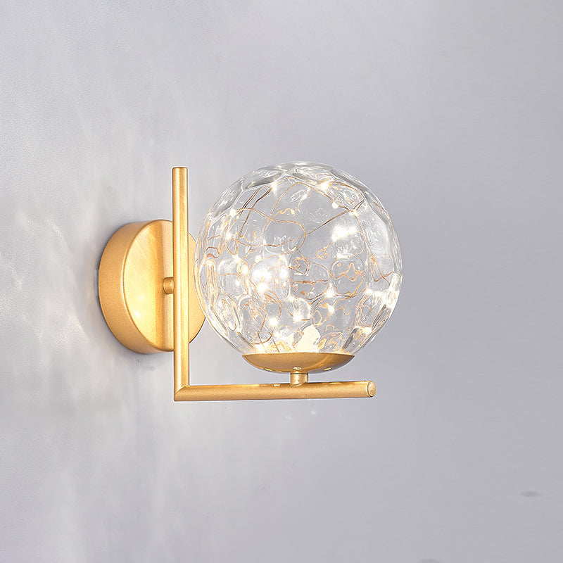 Glas Mini Globe Wall SCONCE Designer Stijl LED Wandbevestiging Lichtmontage voor slaapkamer