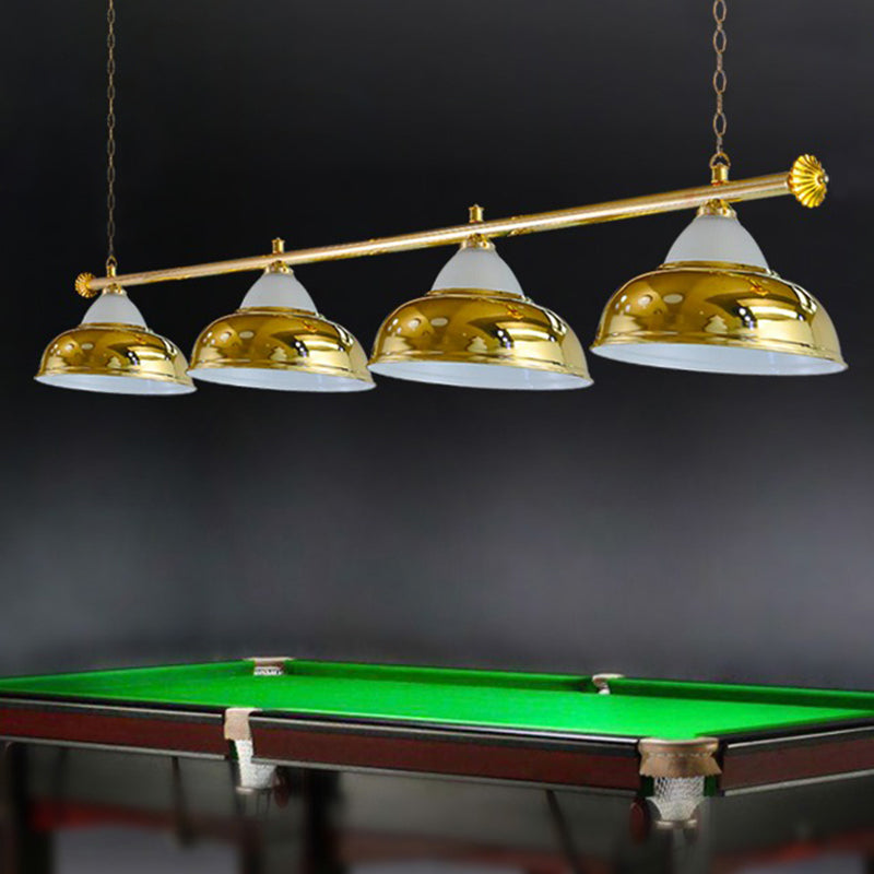 Metal Mirrored Bowl Island Pendant Light Industrial Billiard Room Suspended Lighting Fixture