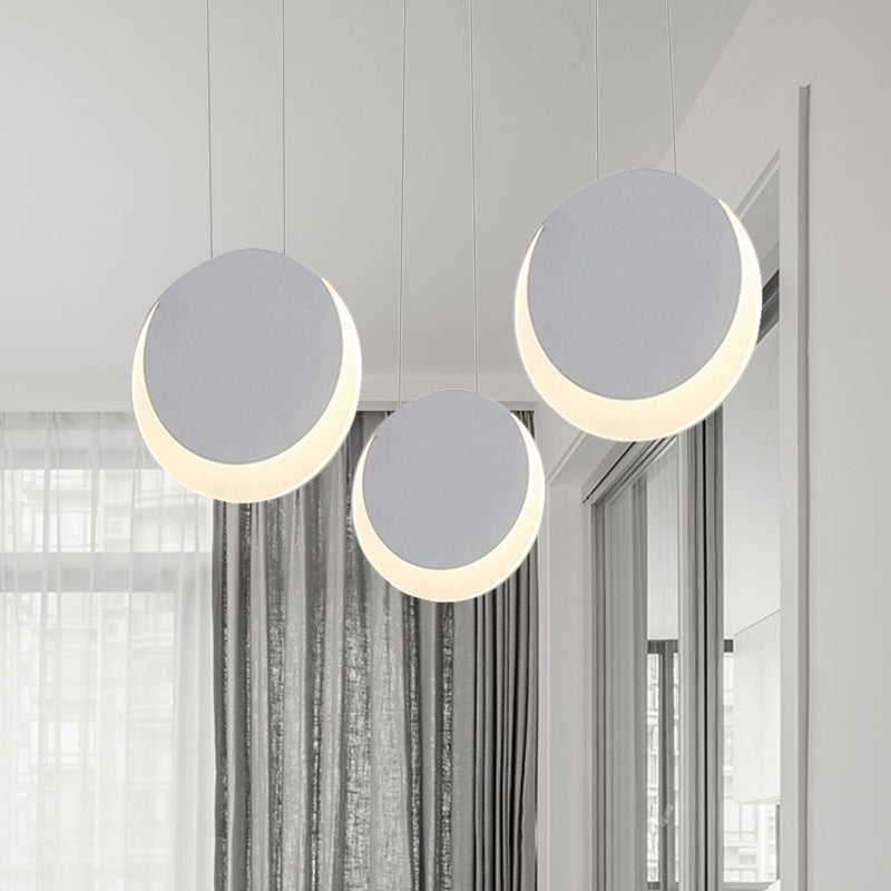 Colgante múltiple en forma de luna metal nórdico 3/4/5 luces blanca clúster luz de colgante en luz cálida/blanca