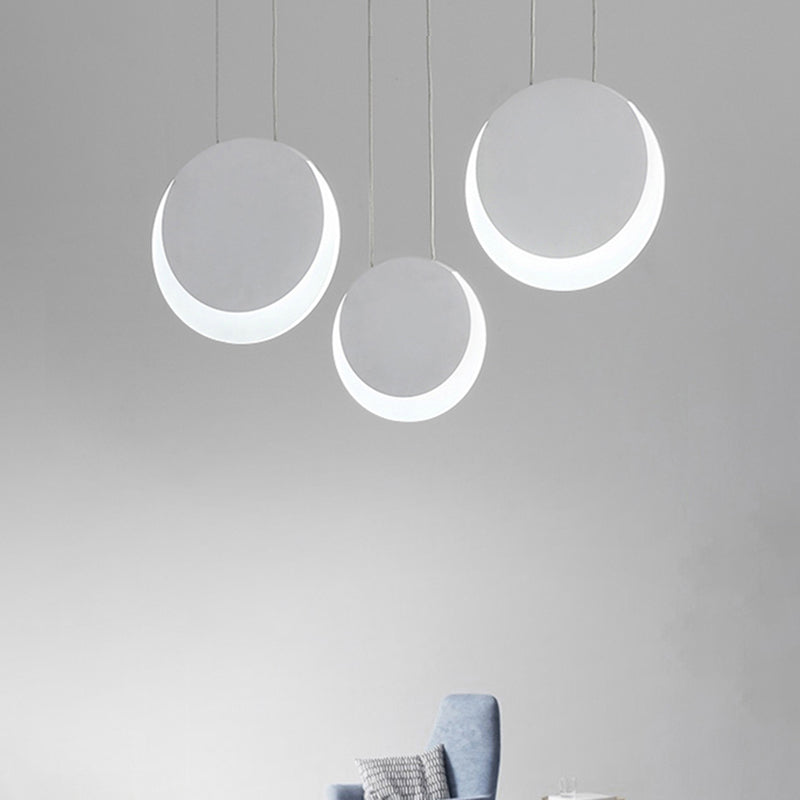 Colgante múltiple en forma de luna metal nórdico 3/4/5 luces blanca clúster luz de colgante en luz cálida/blanca