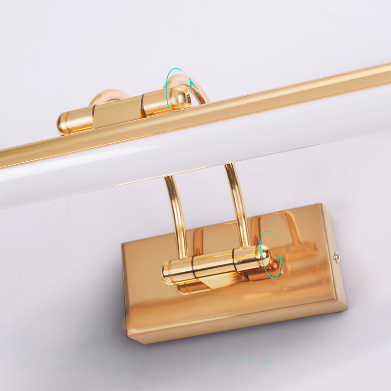 Minimalistic LED Wall Sconce Lighting Tubular Adjustable Vanity Light with Plastic Shade