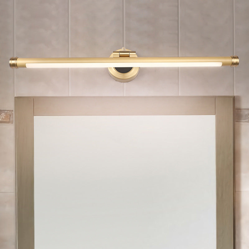 Traditional Pole Shaped Vanity Light Metal LED Sconce Light Fixture with Adjustable Arm