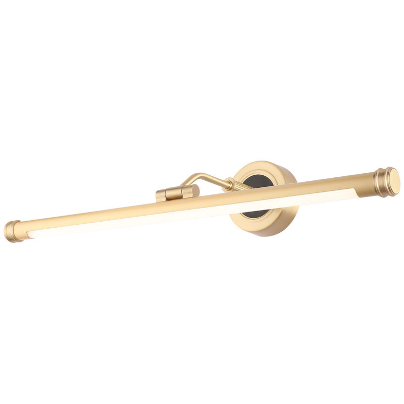 Traditional Pole Shaped Vanity Light Metal LED Sconce Light Fixture with Adjustable Arm
