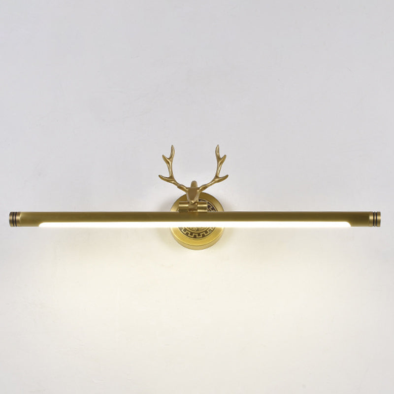 Rustikale Geweihen Wandlampe Metall Rotatable LED -Röhrchen -Waschtischleuchte für Badezimmer