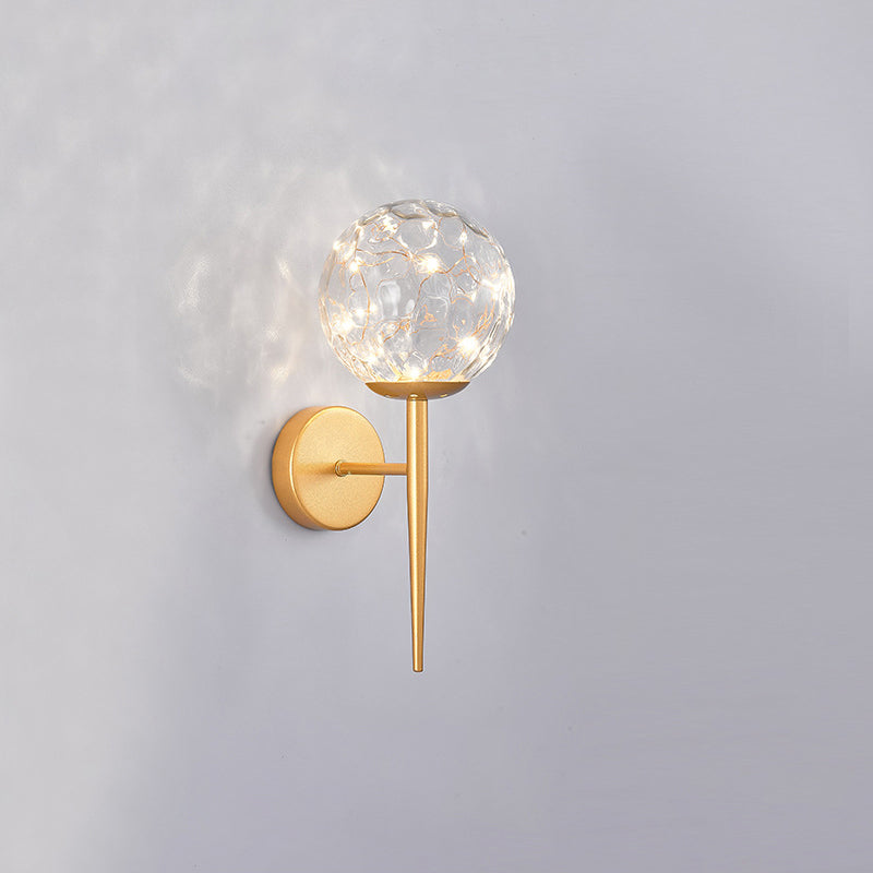 Living Room LED Sconce Lamp Nordic Starry Wall Light Fixture with Ball Glass Shade