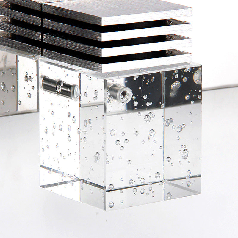 Seeyy K9 Crystal Cube ijdelheid SCONCE Hedendaags nikkel LED -wand gemonteerd licht voor bad