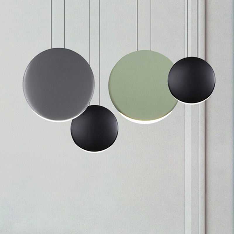 Cluster Round Cluster Light Post Resina moderna 3/4/5 Luci Black-Grey-Green Multi Light Ciondolo in luce calda/bianca