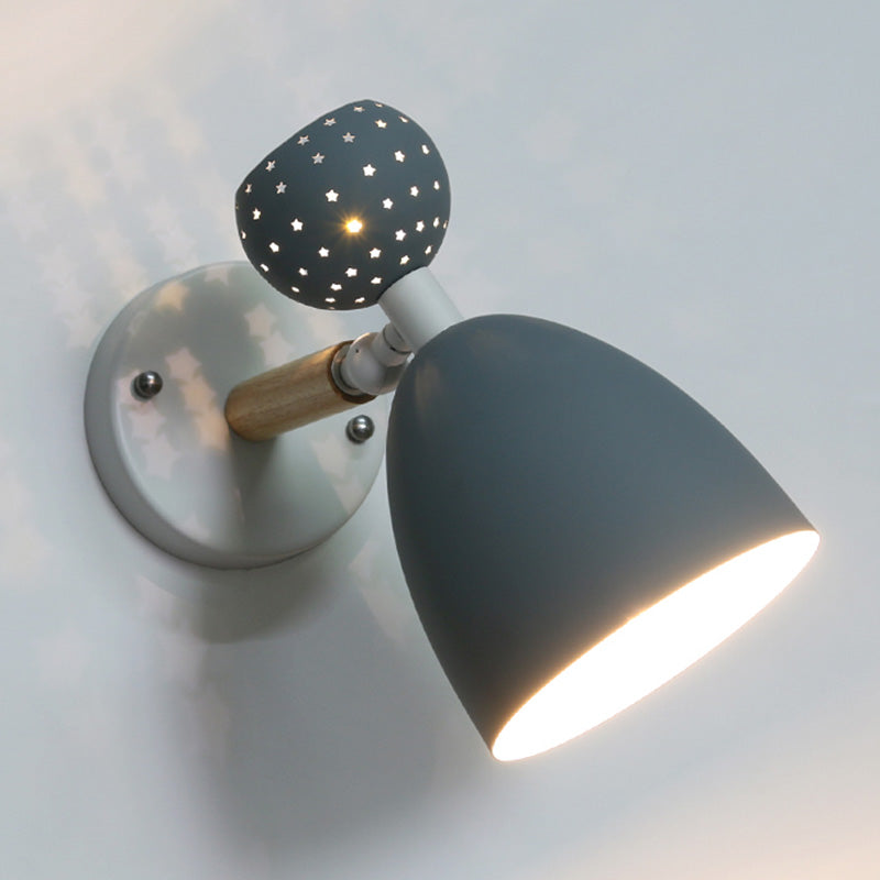 Creative Macaron Bell Wall Monte Light Metal 2 Light Sconcetto muro con ritagli a stella