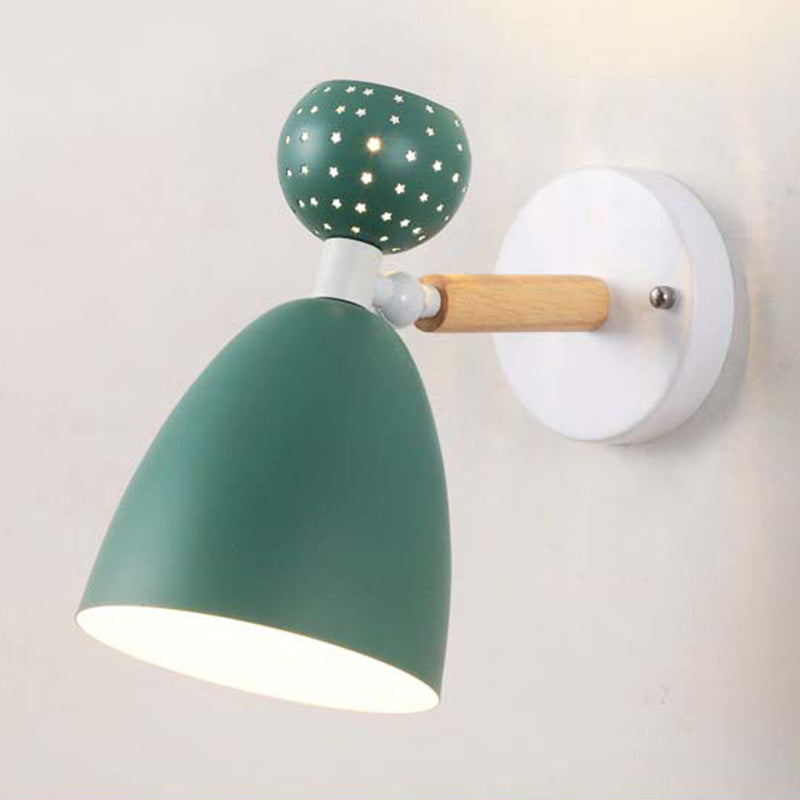 Creative Macaron Bell Wall Monte Light Metal 2 Light Sconcetto muro con ritagli a stella