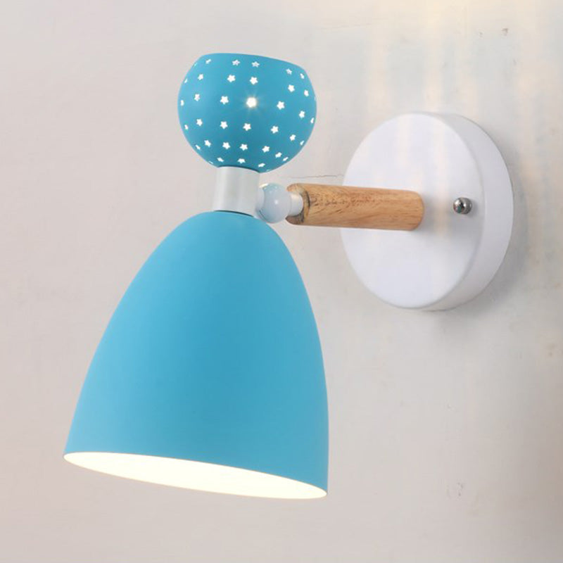 Creative Macaron Bell Wall Monte Light Metal 2 Light Sconcetto muro con ritagli a stella