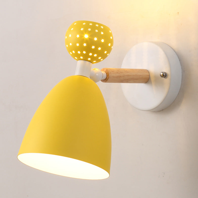 Creative Macaron Bell Wall Monte Light Metal 2 Light Sconcetto muro con ritagli a stella