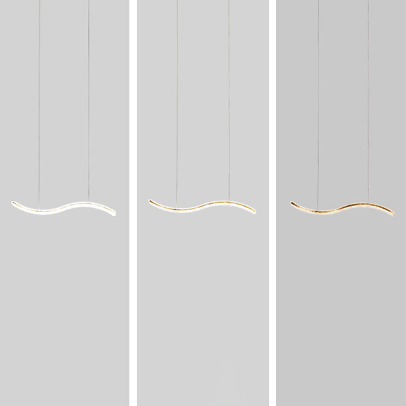 K9 Crystal Wavy Lighting a sospensione Simplicità Luce del soffitto dell'isola a LED per sala da pranzo