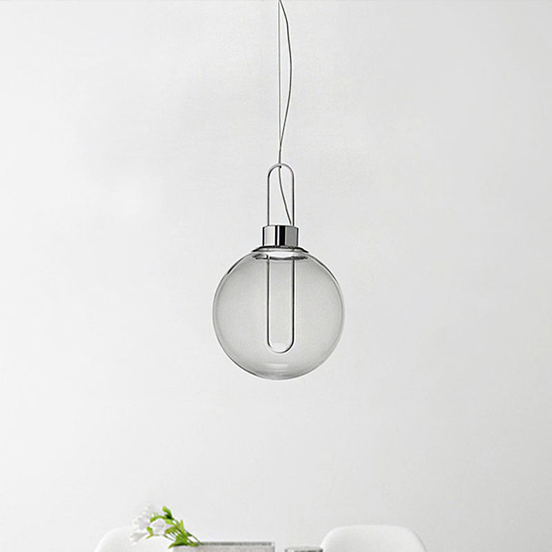 Sphere colgante modernista vidrio transparente 1 oro claro/cromo/oro rosa luz de techo colgante en luz blanca