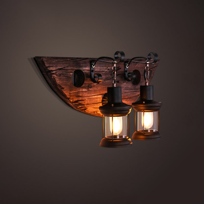 Nautical Geometrical Wall Lamp Wooden Wall Mount Lighting Fixture for Living Room