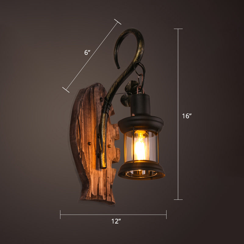 Nautical Geometrical Wall Lamp Wooden Wall Mount Lighting Fixture for Living Room